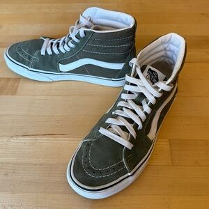 VANS Shoes Mens 6 Women’s 7.5 SK8-HI High Top Suede Canvas Sneakers Green *EUC*